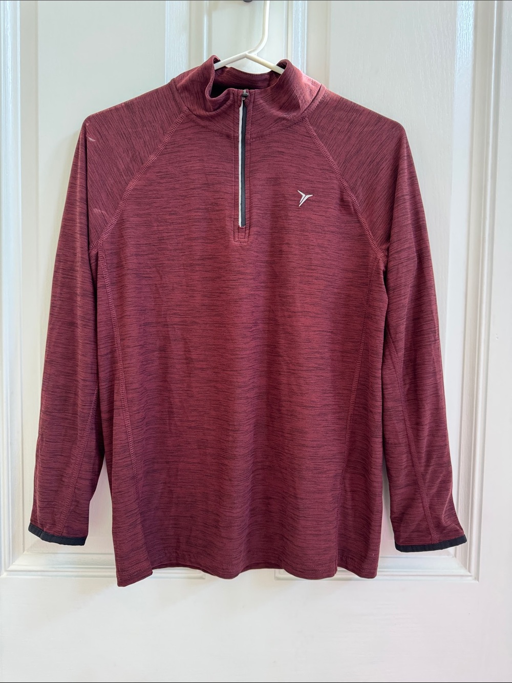 Old Navy Active Boys Burgundy Heathered 1/4 Zip Pullover XL